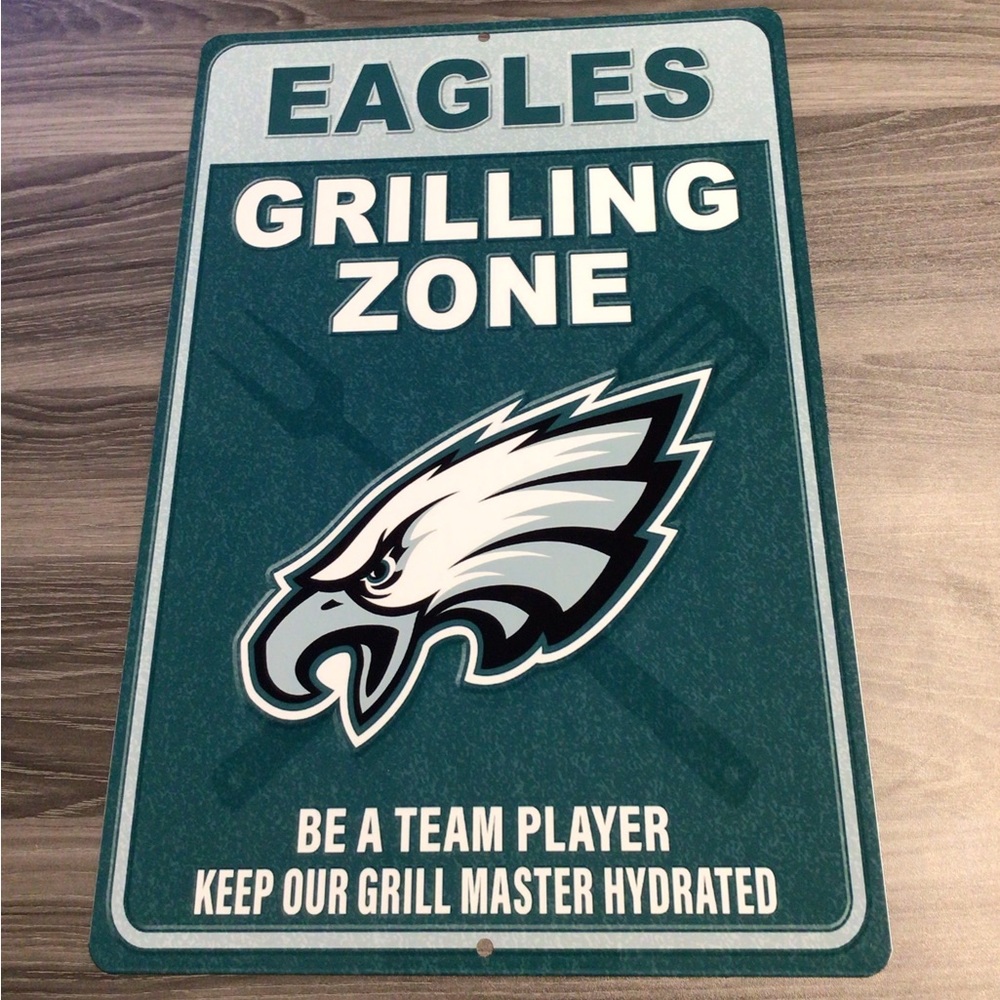 Eagles NFL Grilling Zone metal tin sign man cave sign wall art